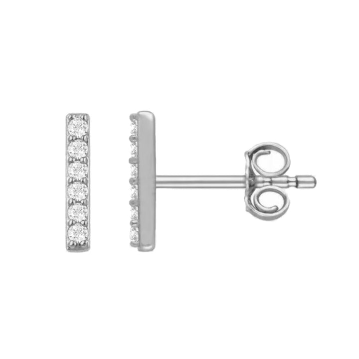 14K diamond 6-stone bar earrings - workshopunderground.com