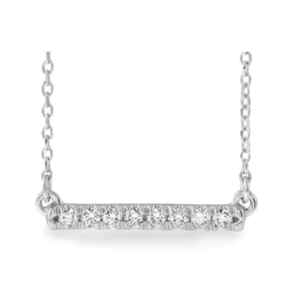 14K diamond classic bar necklace - 16" to 18" adjustable - workshopunderground.com
