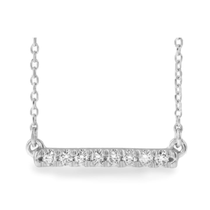 14K diamond classic bar necklace - 16" to 18" adjustable - workshopunderground.com