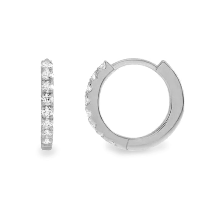 14K diamond huggies - workshopunderground.com