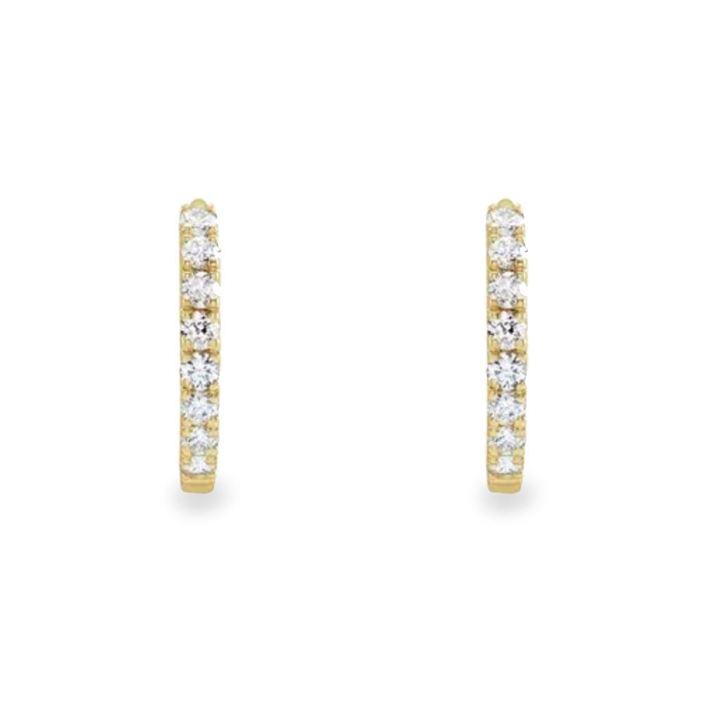 14K diamond huggies - workshopunderground.com