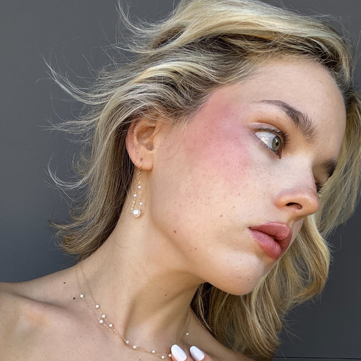 van luna - akoya pearl trapeze earrings - workshopunderground.com