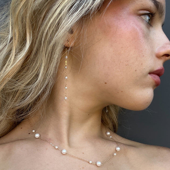 van luna - five baby akoya pearl earrings - workshopunderground.com