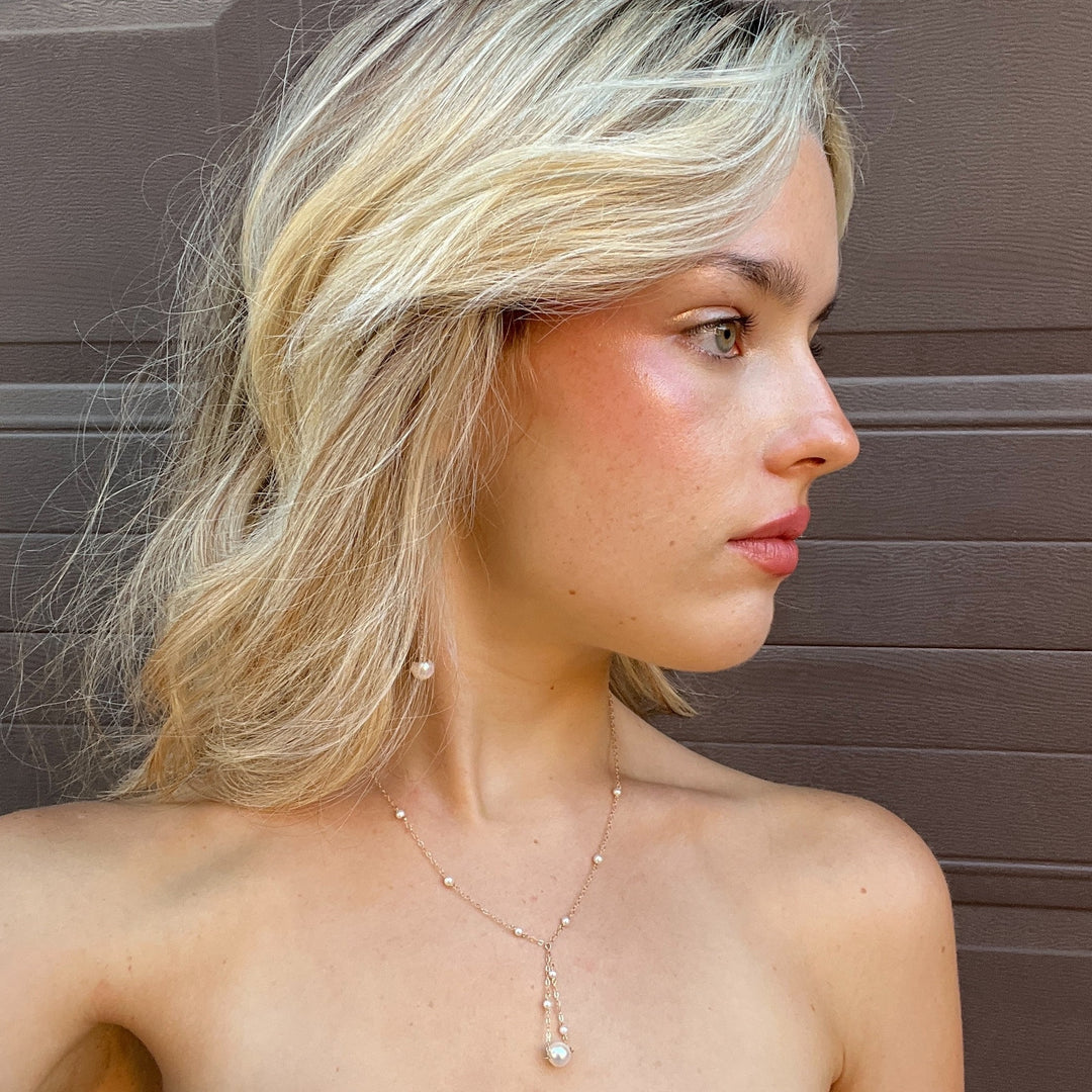 van luna - akoya pearl trapeze necklace - workshopunderground.com