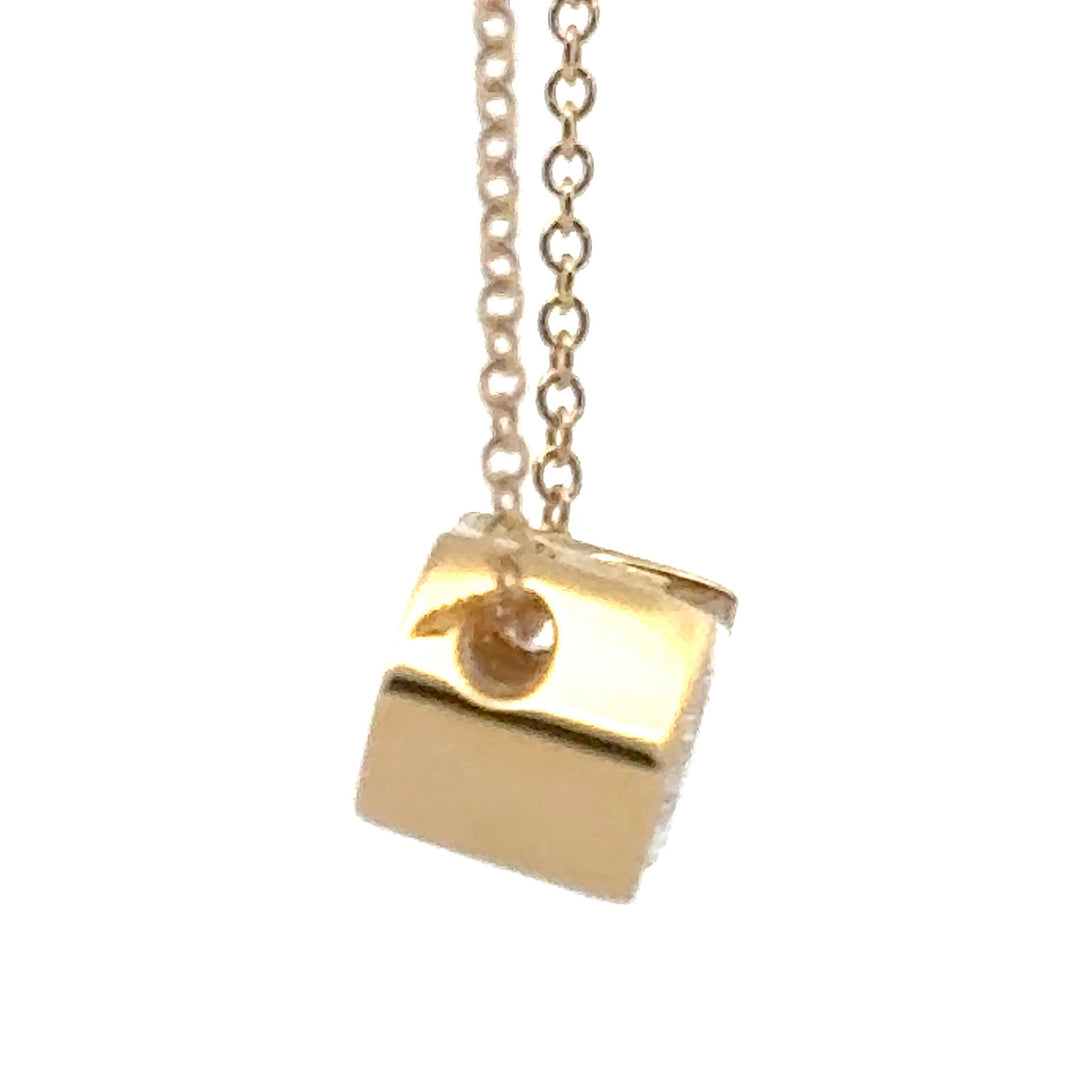 Linea - Half Bezel Hexagon Diamond Necklace, 1.03 ctw, 18K yellow gold - Workshop Fine Jewelry