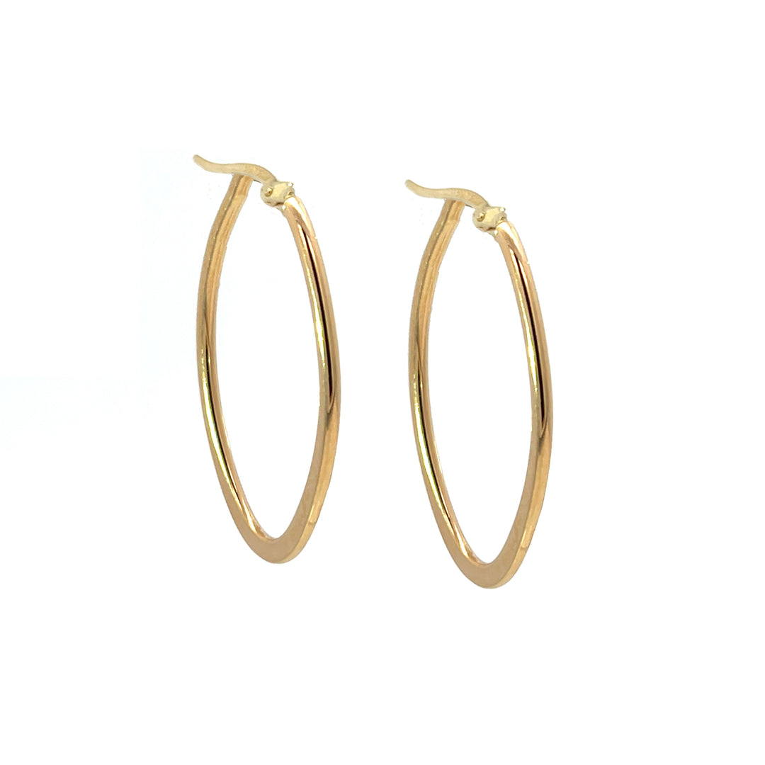 14K Flat Edge Oval Hoops, large - Workshop Fine Jewelry