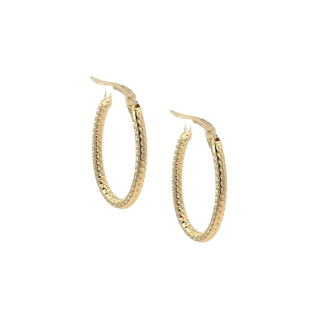 14K YG Rope Oval Hoops - Workshop Fine Jewelry
