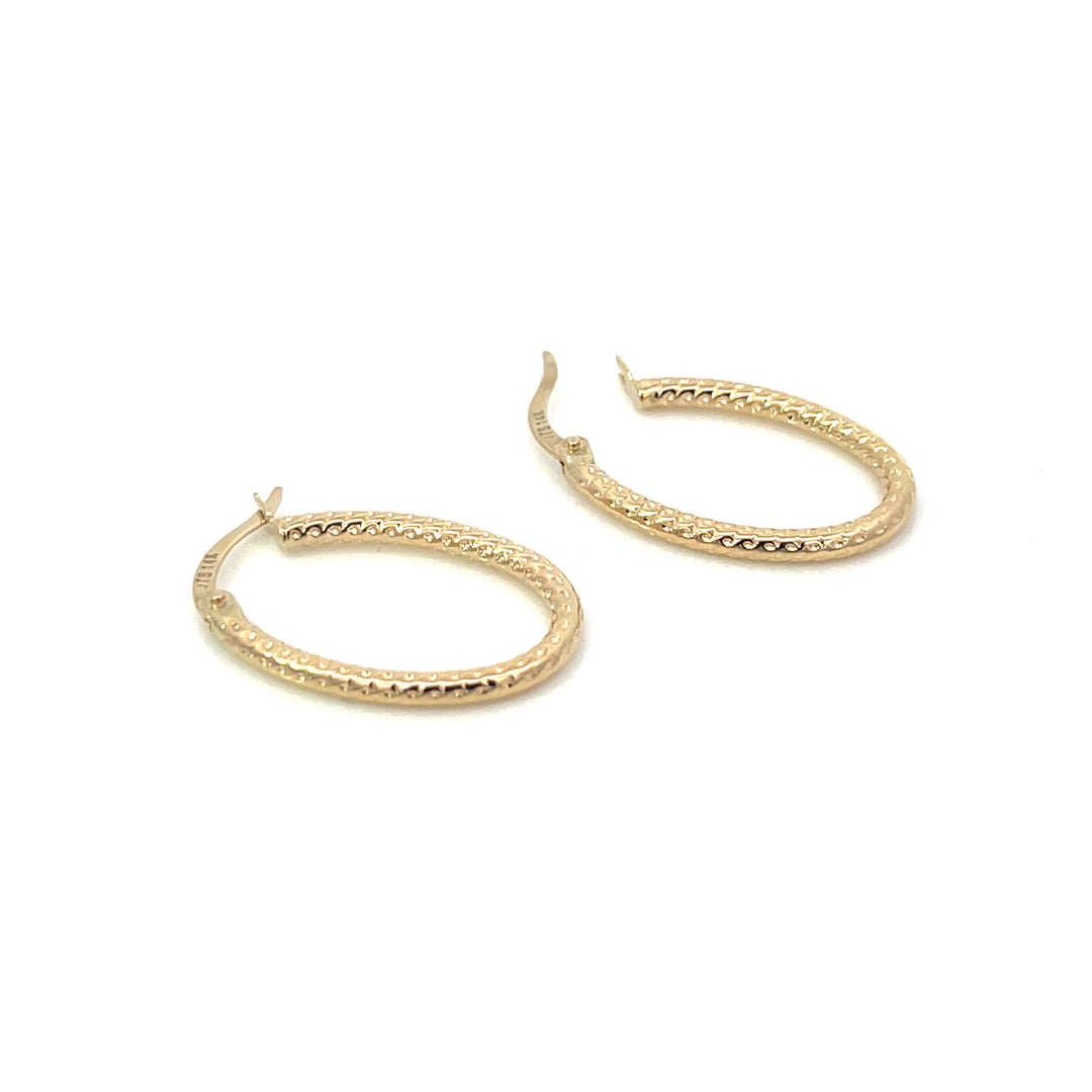 14K YG Rope Oval Hoops - Workshop Fine Jewelry