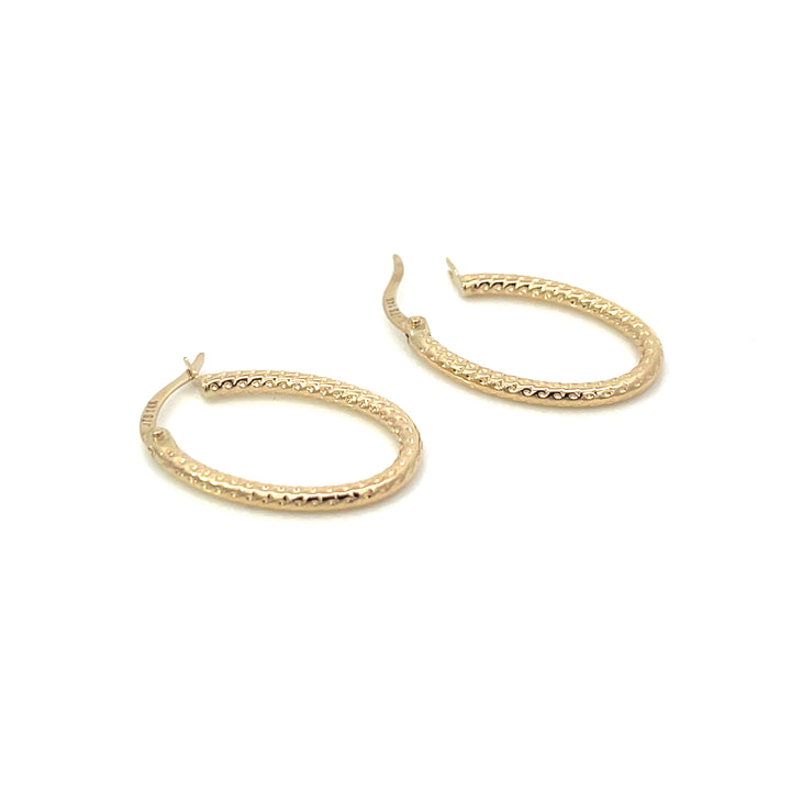 14K YG Rope Oval Hoops - Workshop Fine Jewelry
