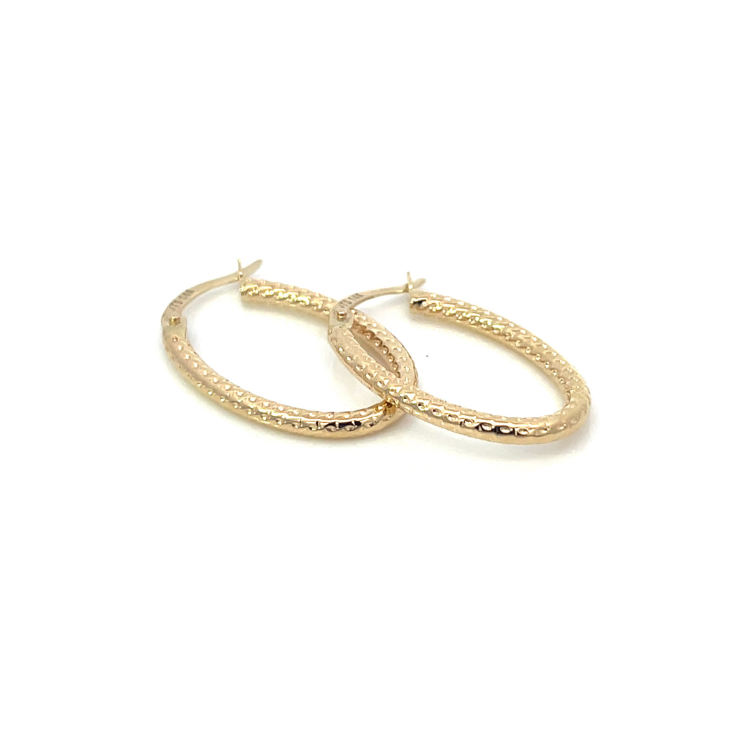 14K YG Rope Oval Hoops - Workshop Fine Jewelry