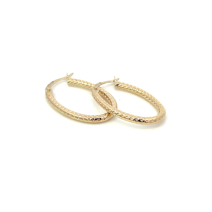 14K YG Rope Oval Hoops - Workshop Fine Jewelry