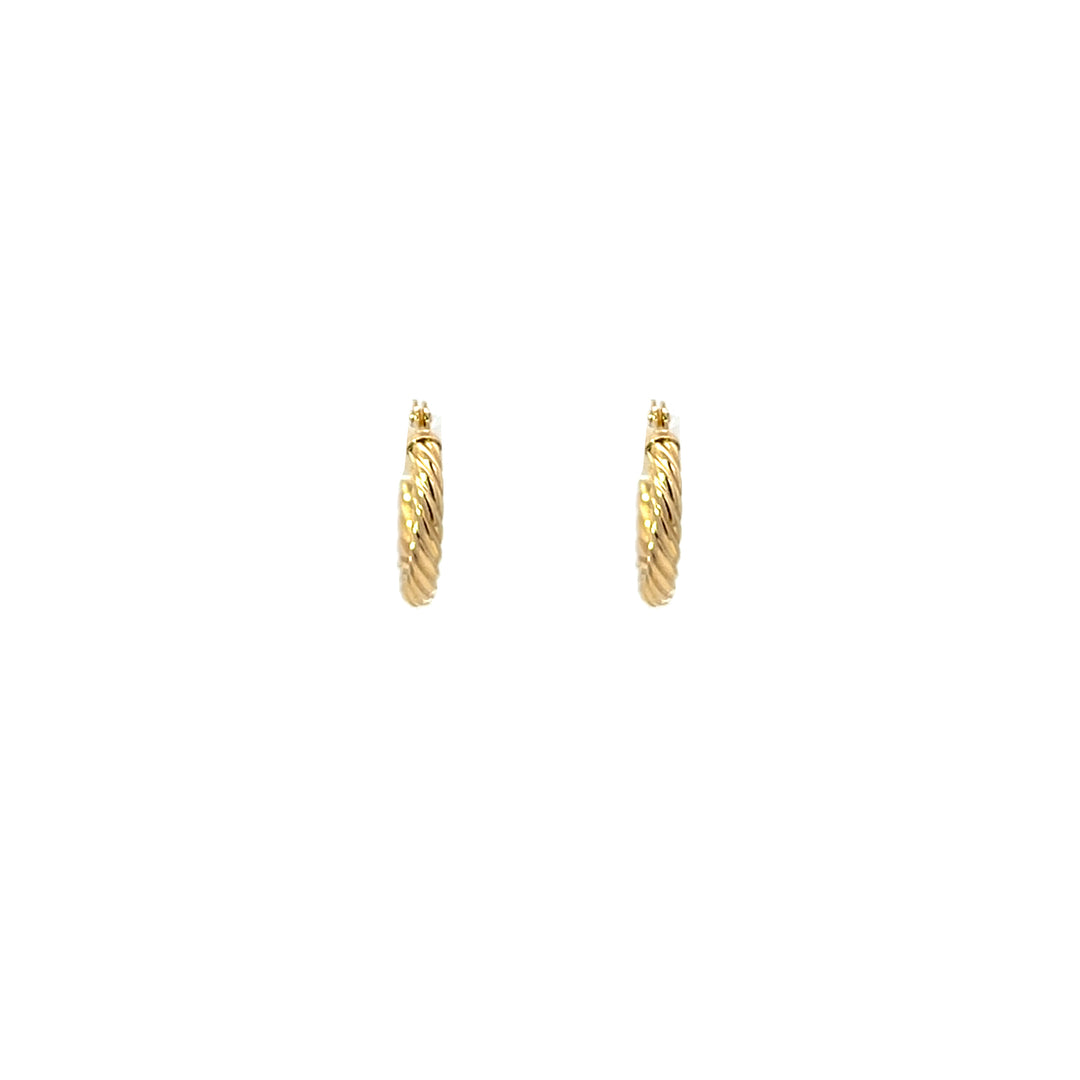 14K YG Rope Round Hoops, small - Workshop Fine Jewelry
