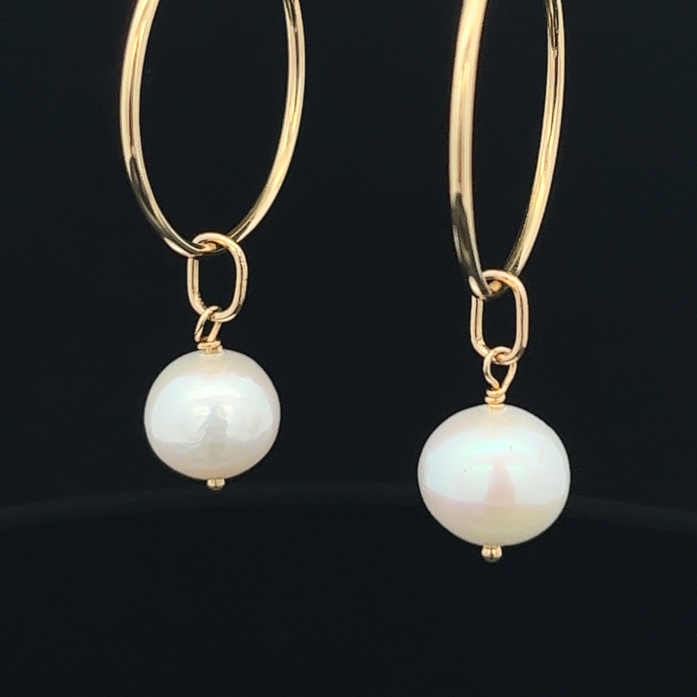 van luna - akoya pearl classic gold hoops - workshopunderground.com