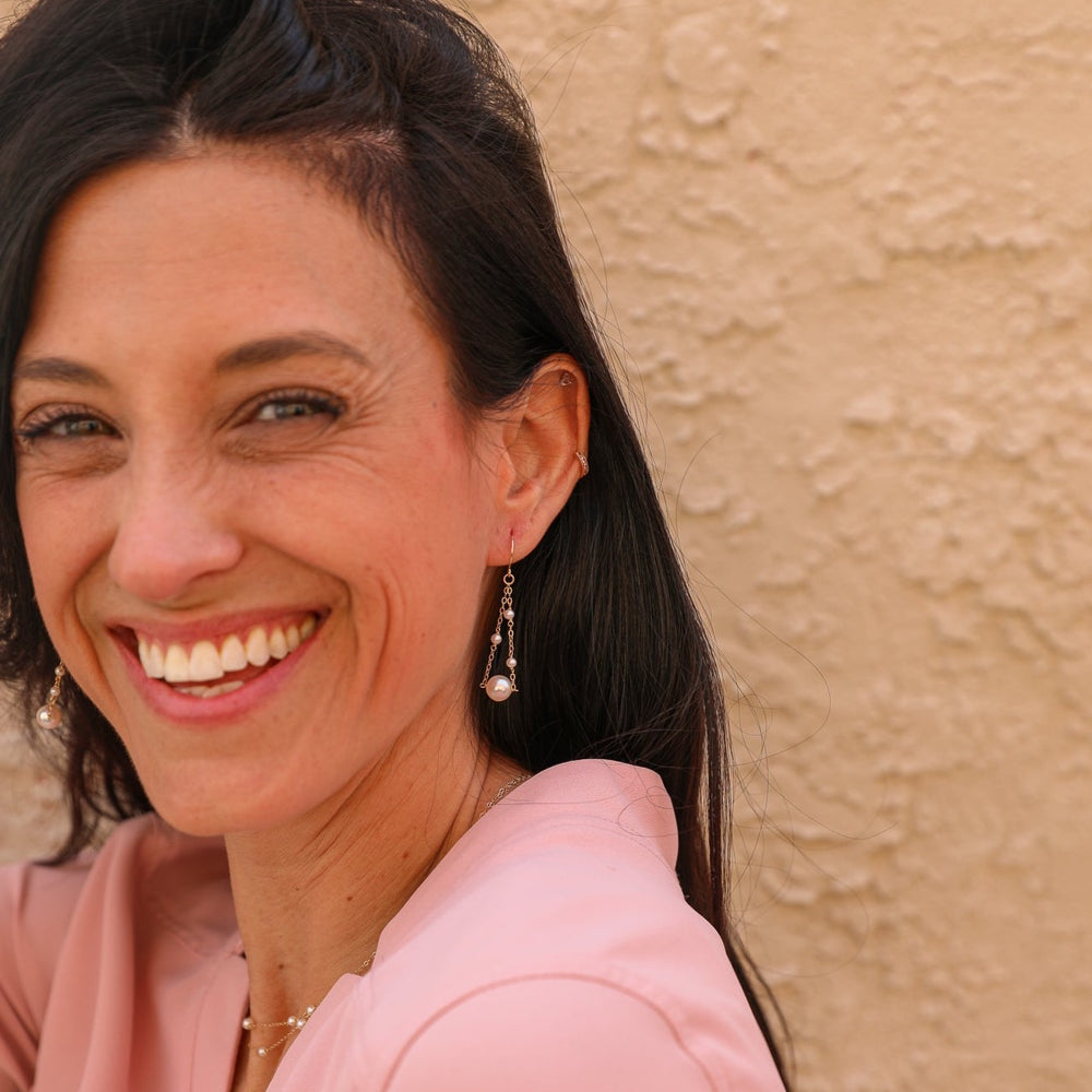 14K van luna - akoya pearl trapeze earrings - Workshop Fine Jewelry