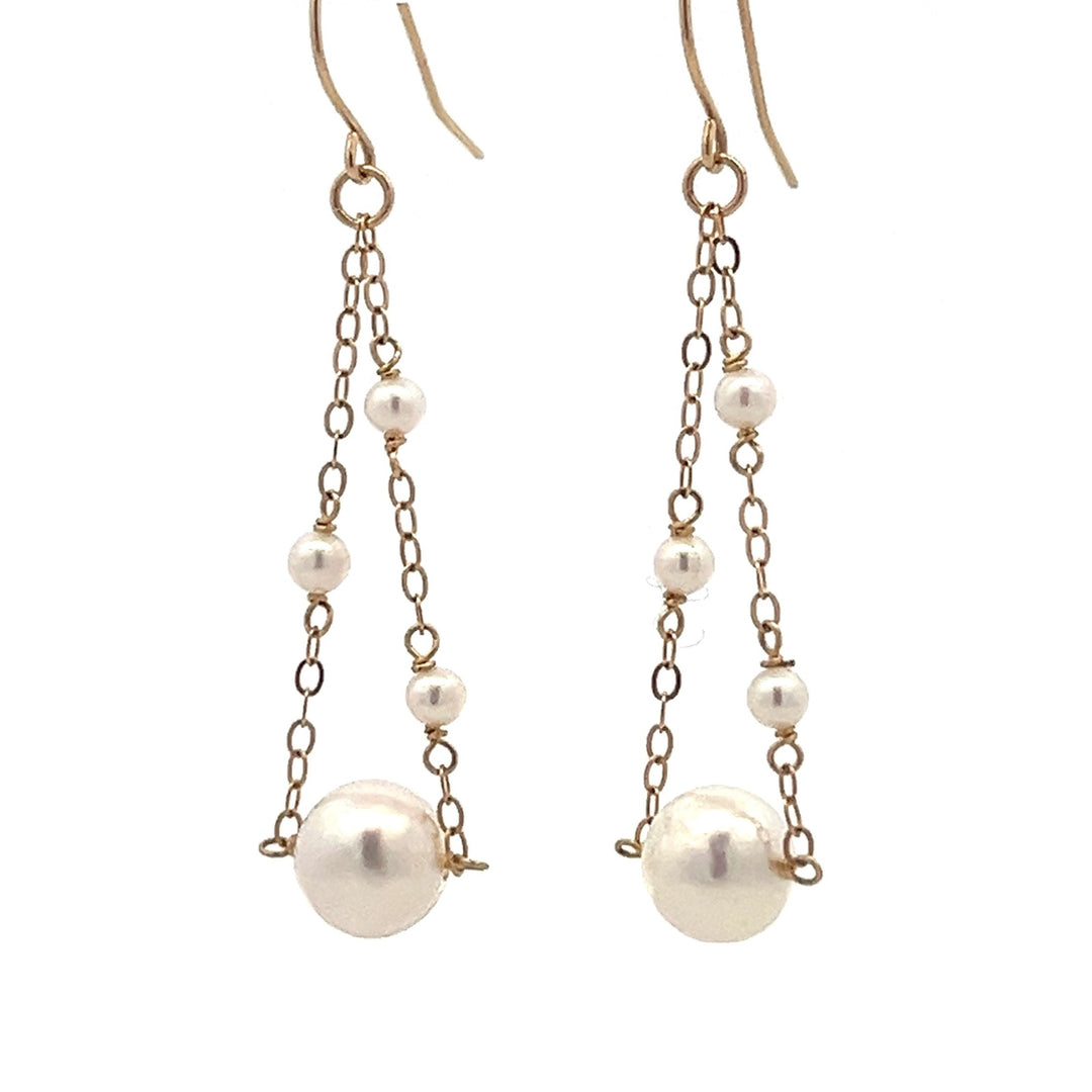 14K van luna - akoya pearl trapeze earrings - Workshop Fine Jewelry