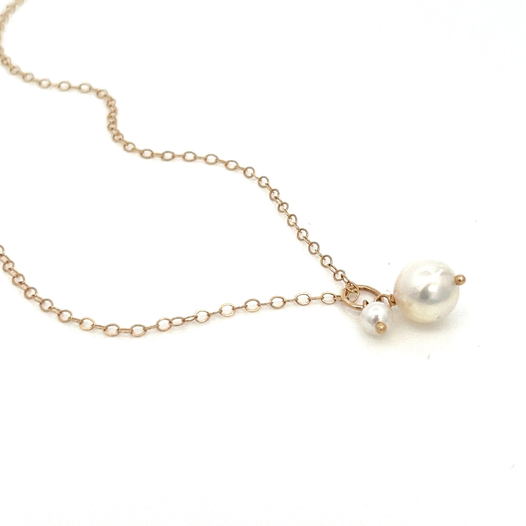van luna - akoya pearl duet pendant necklace - workshopunderground.com