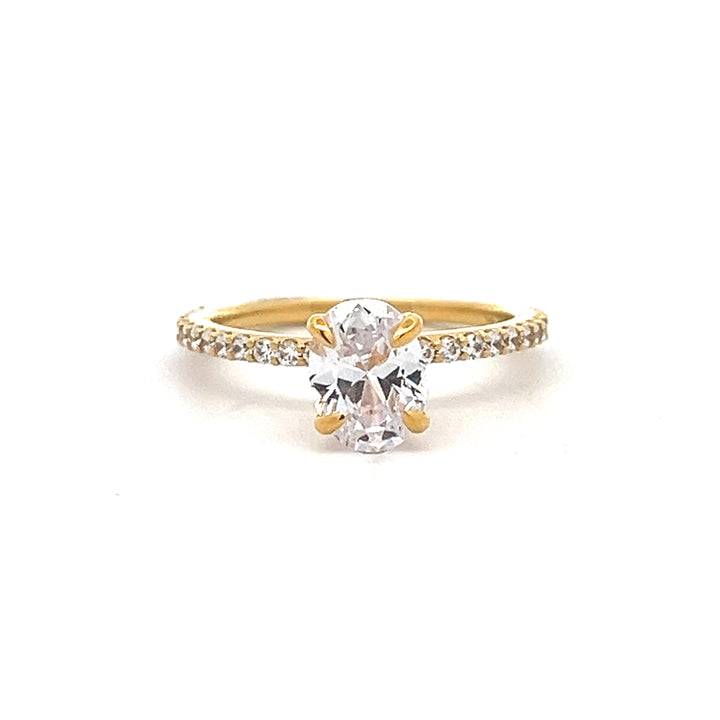 1 1/2 ctw oval diamond engagement ring with pave accents & hidden collar - workshopunderground.com