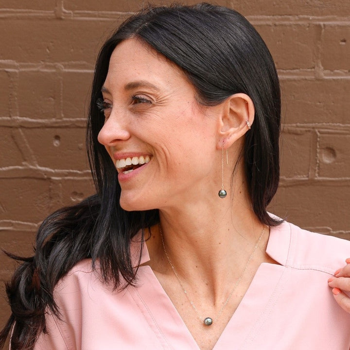 14K van luna - classic tahitian pearl threaders - Workshop Fine Jewelry