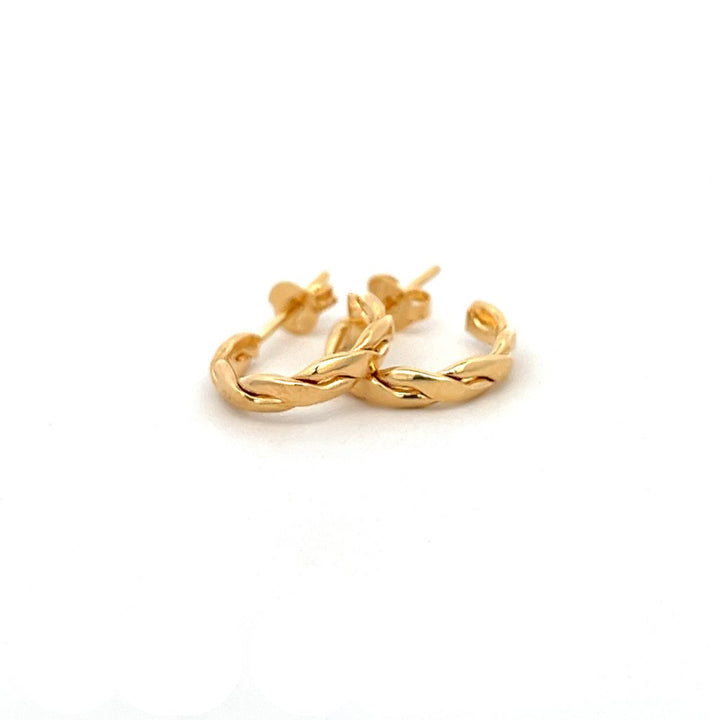 14K-gold-filled braided huggies - workshopunderground.com