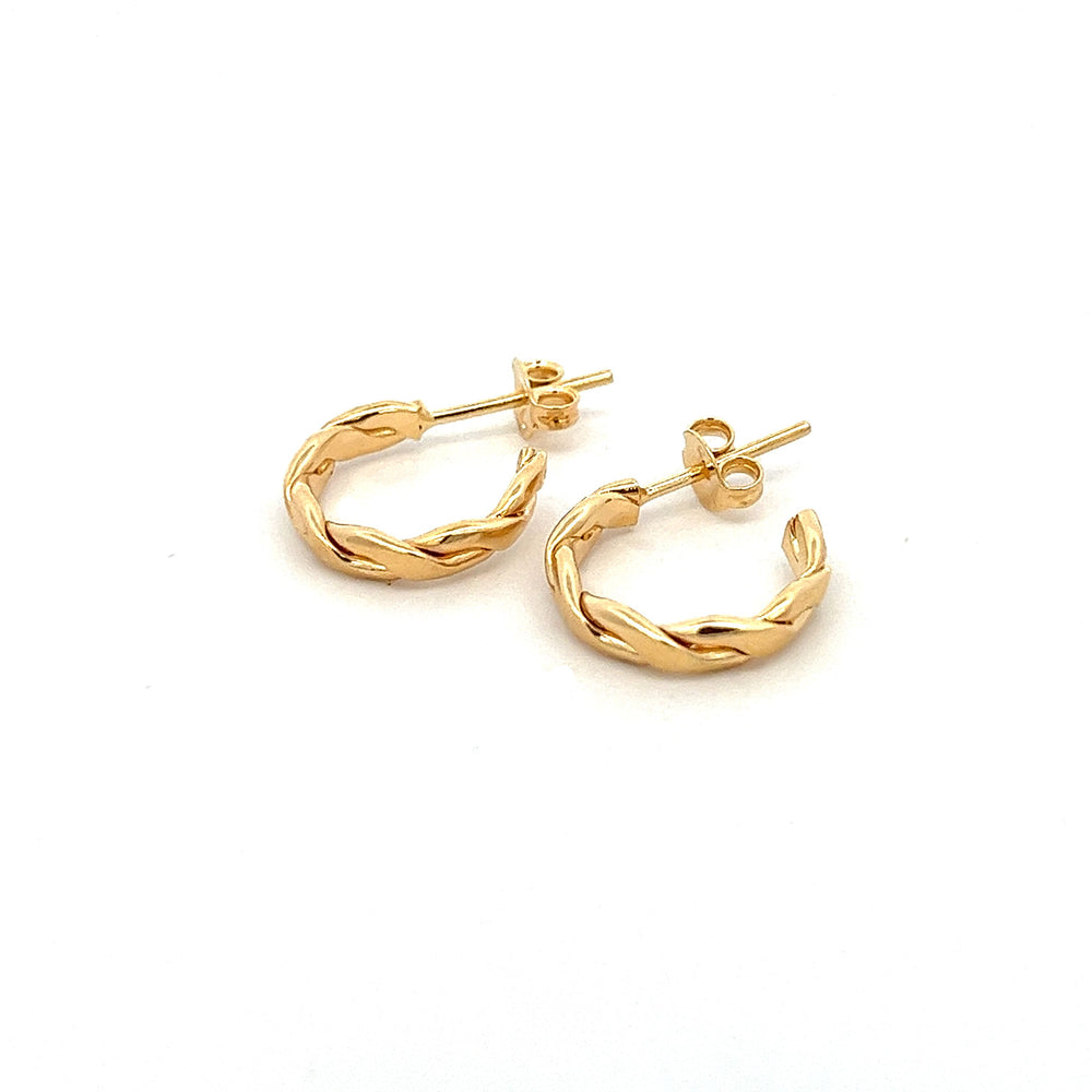 14K-gold-filled braided huggies - workshopunderground.com