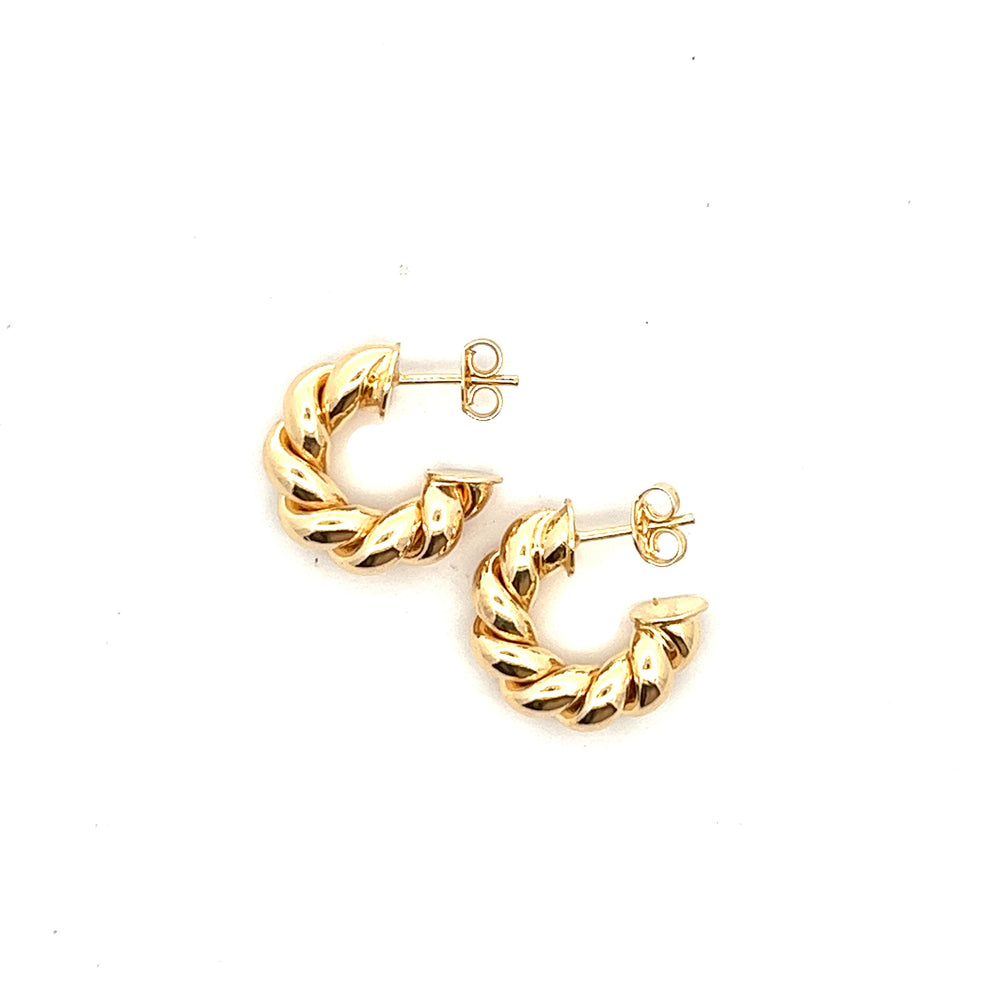 14K-gold-filled small puffy twisted huggies - workshopunderground.com