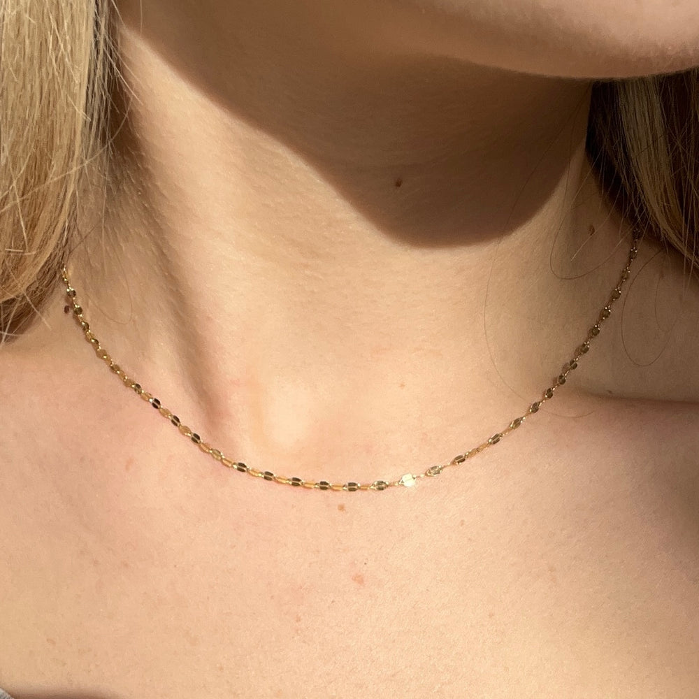 14K solid gold disco chain necklace - workshopunderground.com