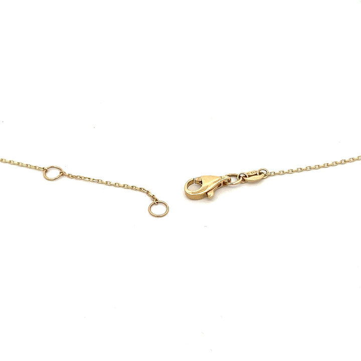 14K solid gold 24-beads diamond cut station necklace - workshopunderground.com