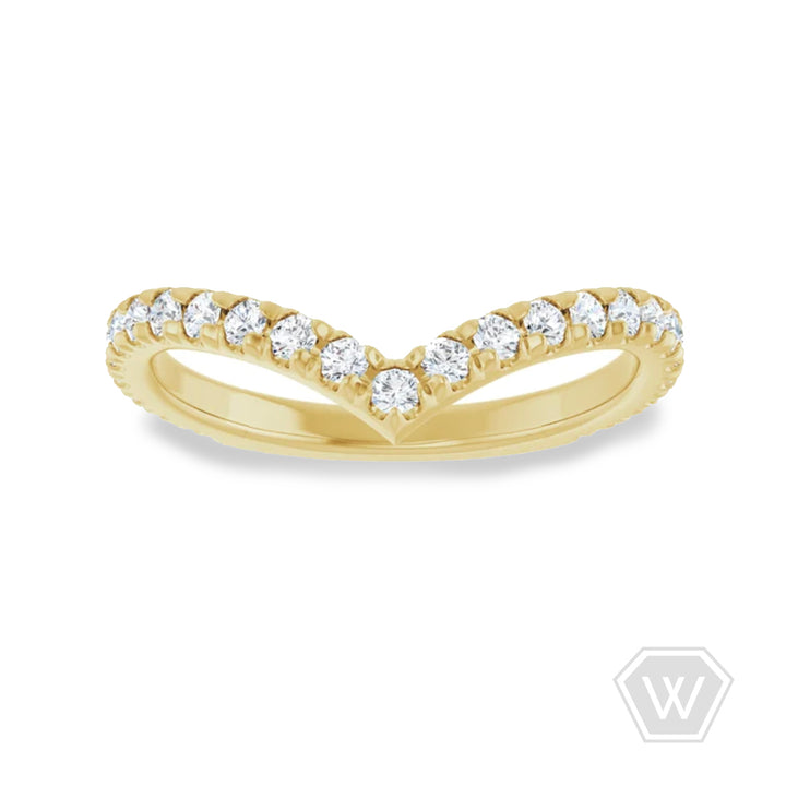 v-shaped round contour diamond band - .38 ctw - workshopunderground.com