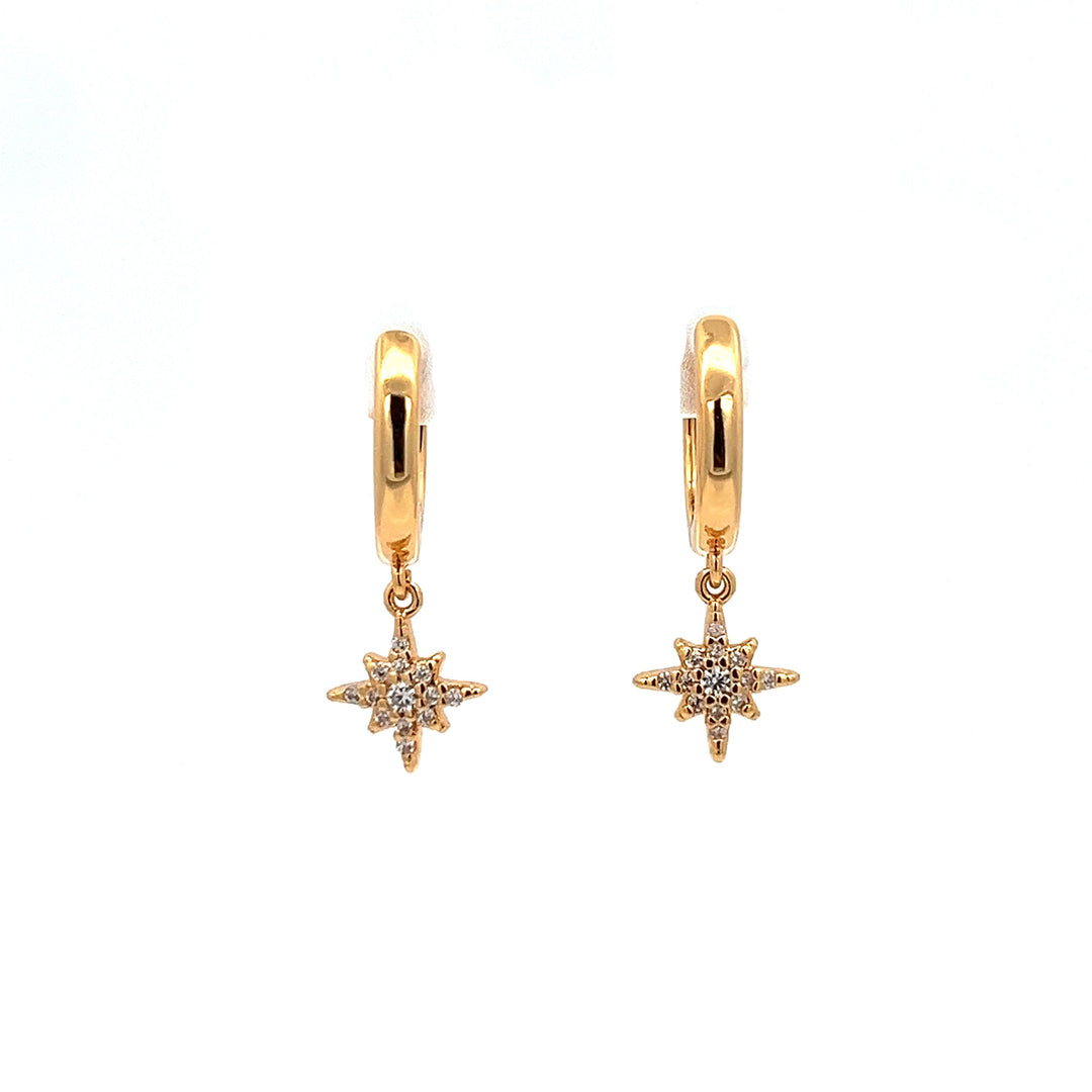 14K-gold-filled sparkly north star huggies - workshopunderground.com