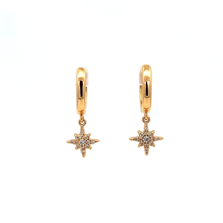 14K-gold-filled sparkly north star huggies - workshopunderground.com