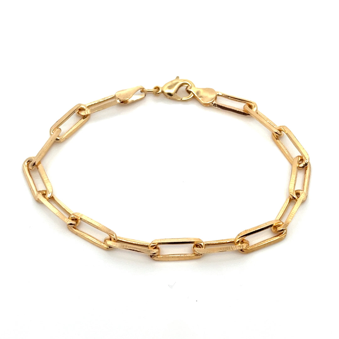 14K-gold-filled bold paperclip chain bracelet - workshopunderground.com