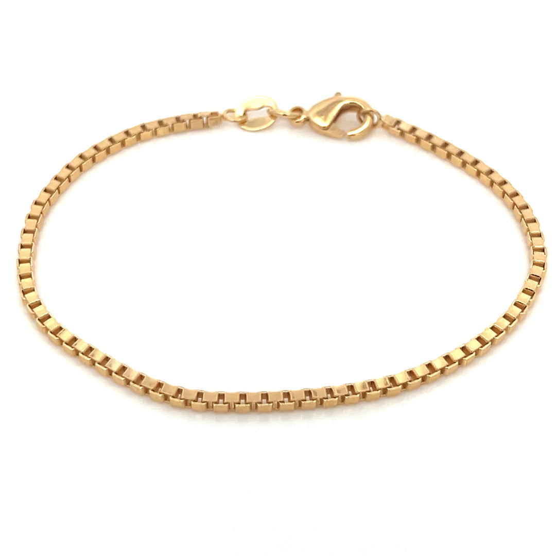 14K-gold-filled box chain bracelet - workshopunderground.com