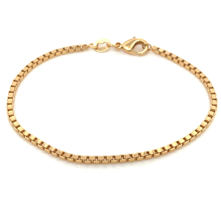 14K-gold-filled box chain bracelet - workshopunderground.com