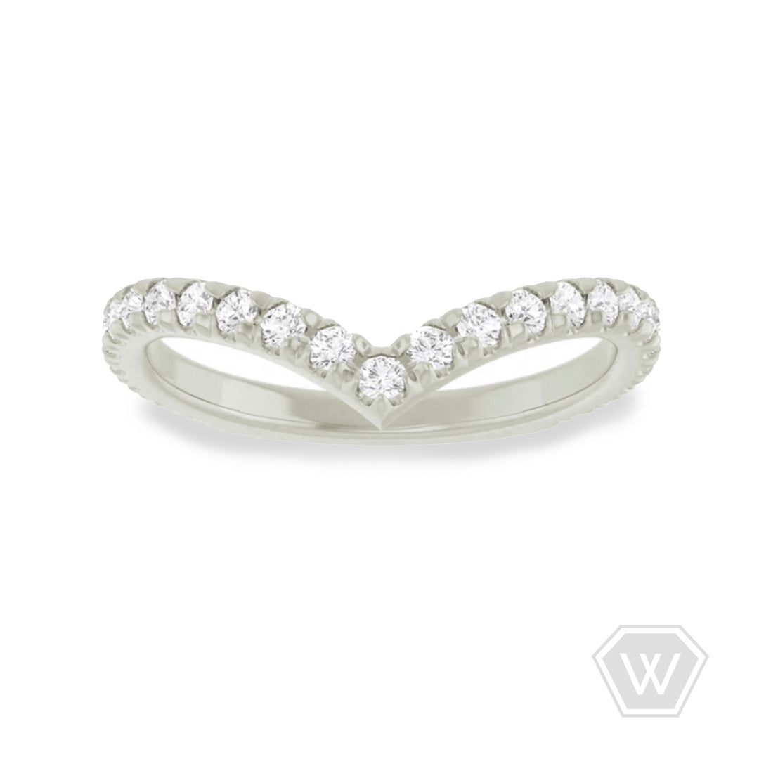 v-shaped round contour diamond band - .38 ctw - workshopunderground.com