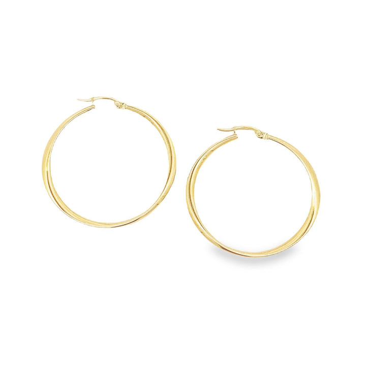 14K solid gold essentials - wavy hoops - workshopunderground.com