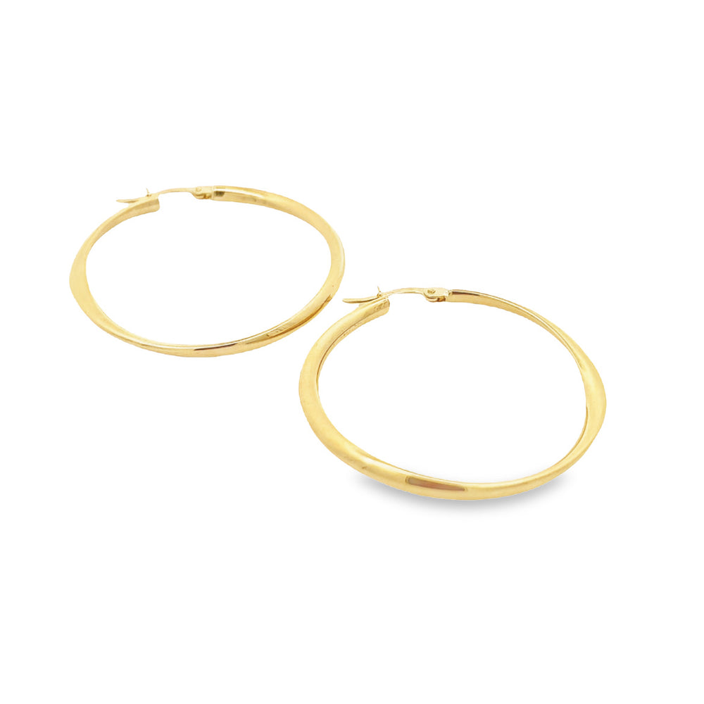 14K solid gold essentials - wavy hoops - workshopunderground.com