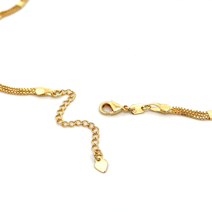14K-gold-filled triple-strand station necklace - 16" - workshopunderground.com