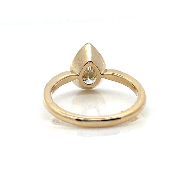 1.25 ctw pear bezel-set engagement ring