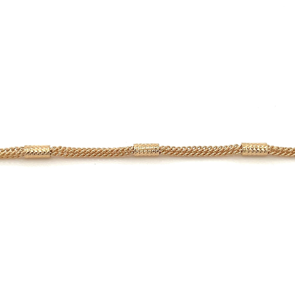 14K-gold-filled three-strand station bracelet - workshopunderground.com