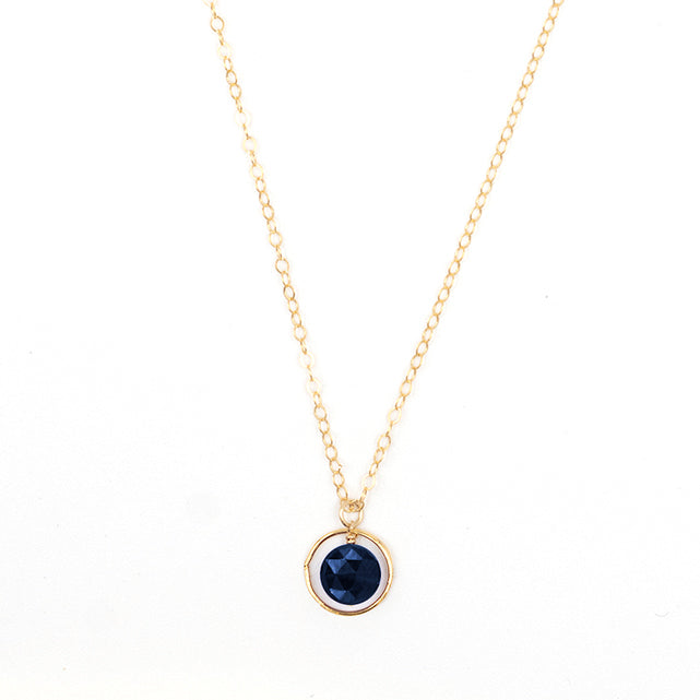 halo birthstone necklace