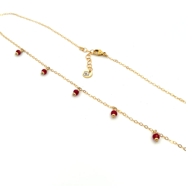 silk road - ruby dangle charm necklace - workshopunderground.com