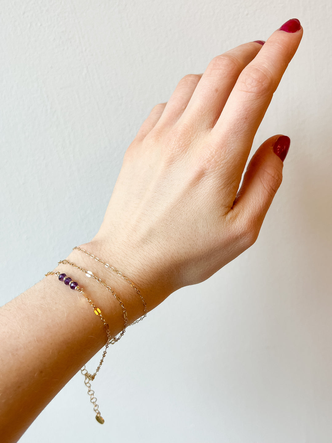 L'amethyste sequin chain bracelet - natural amethyst - workshopunderground.com