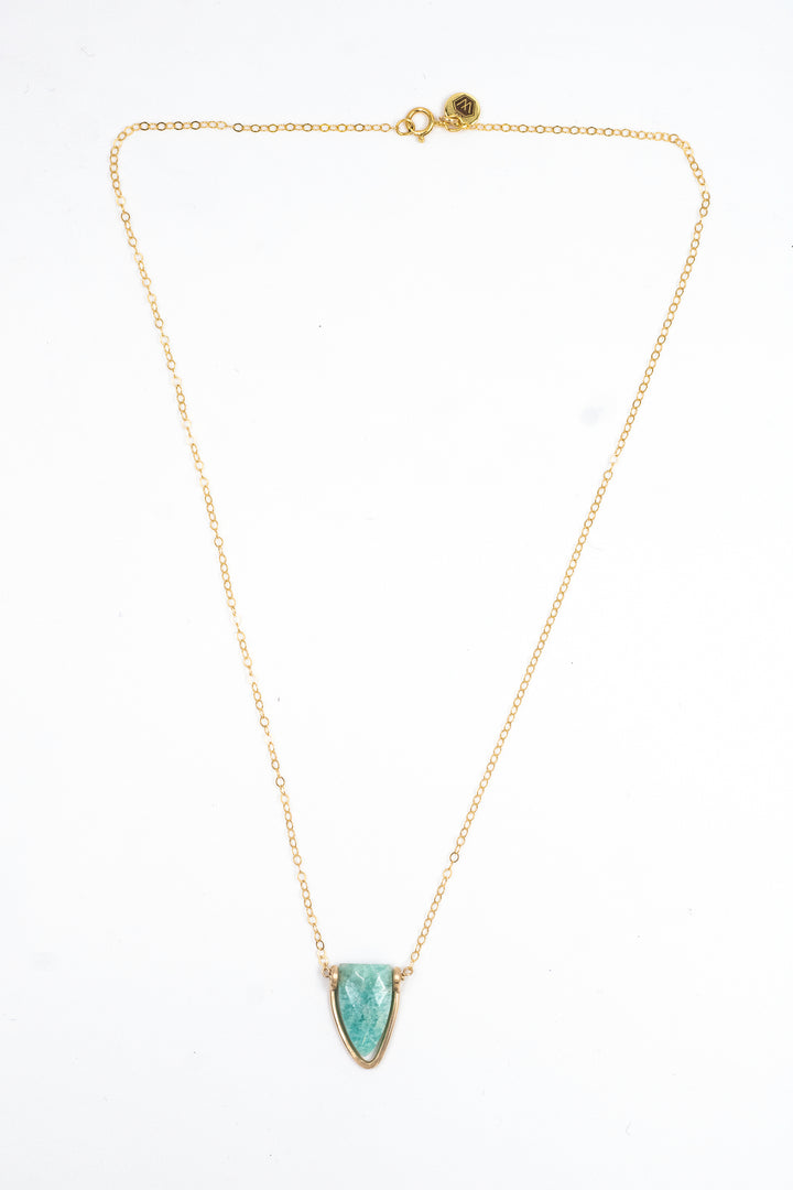 amazonite arrowhead bezel necklace