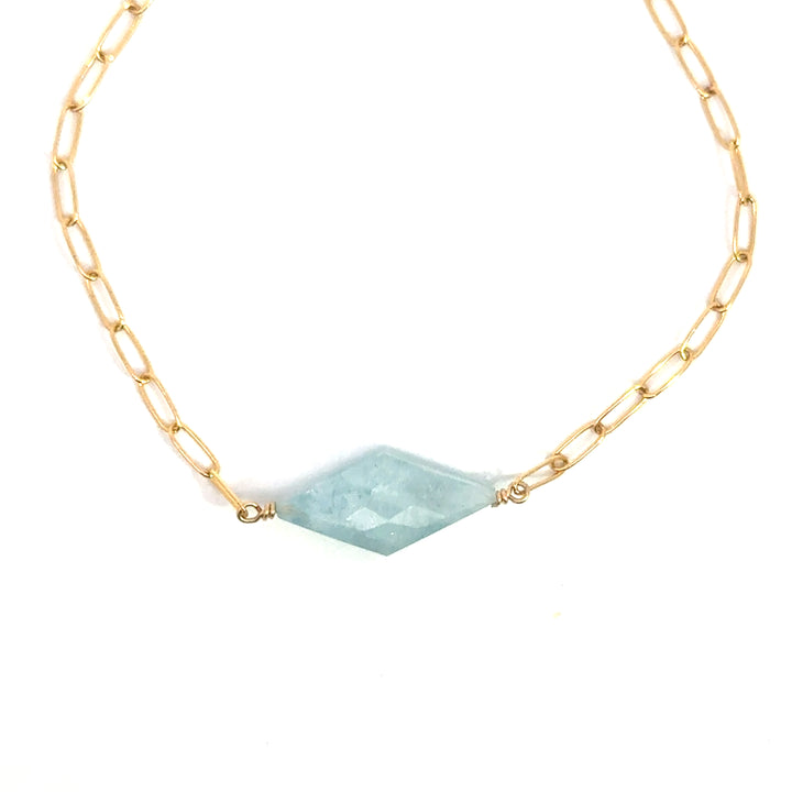aquamarine kite paperclip bracelet