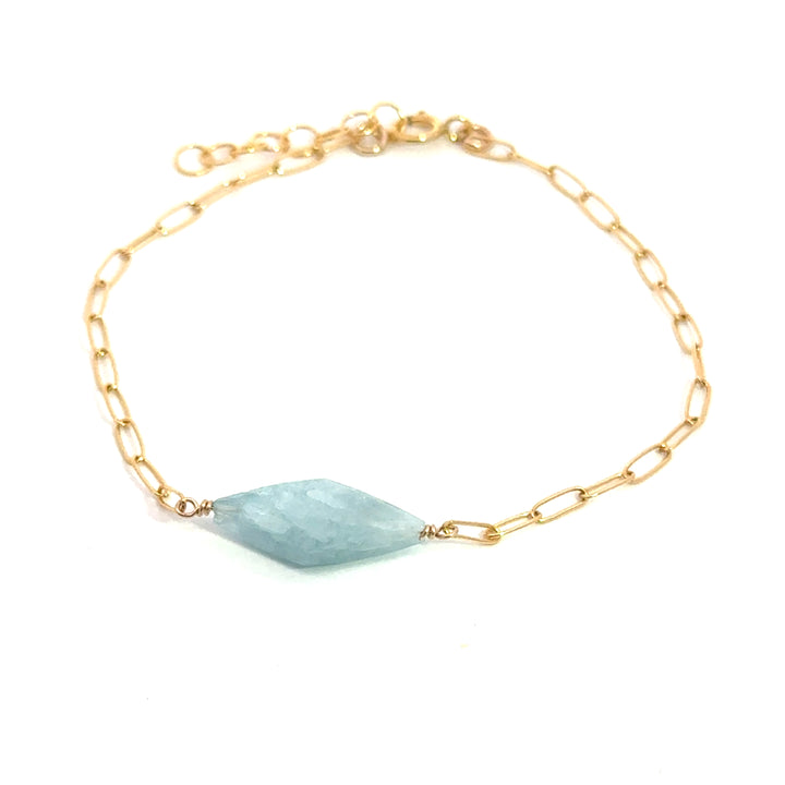 aquamarine kite paperclip bracelet