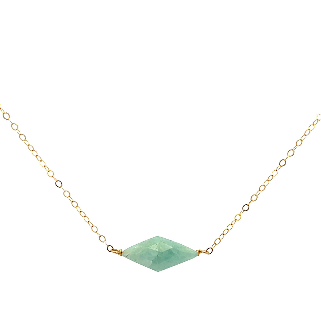 aegean - diamond-shaped aquamarine necklace - workshopunderground.com