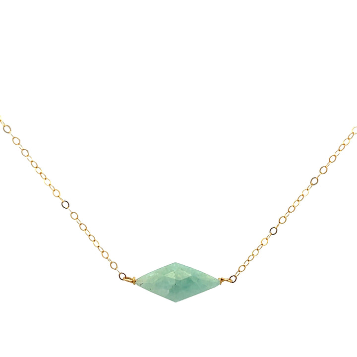 aegean - diamond-shaped aquamarine necklace - workshopunderground.com