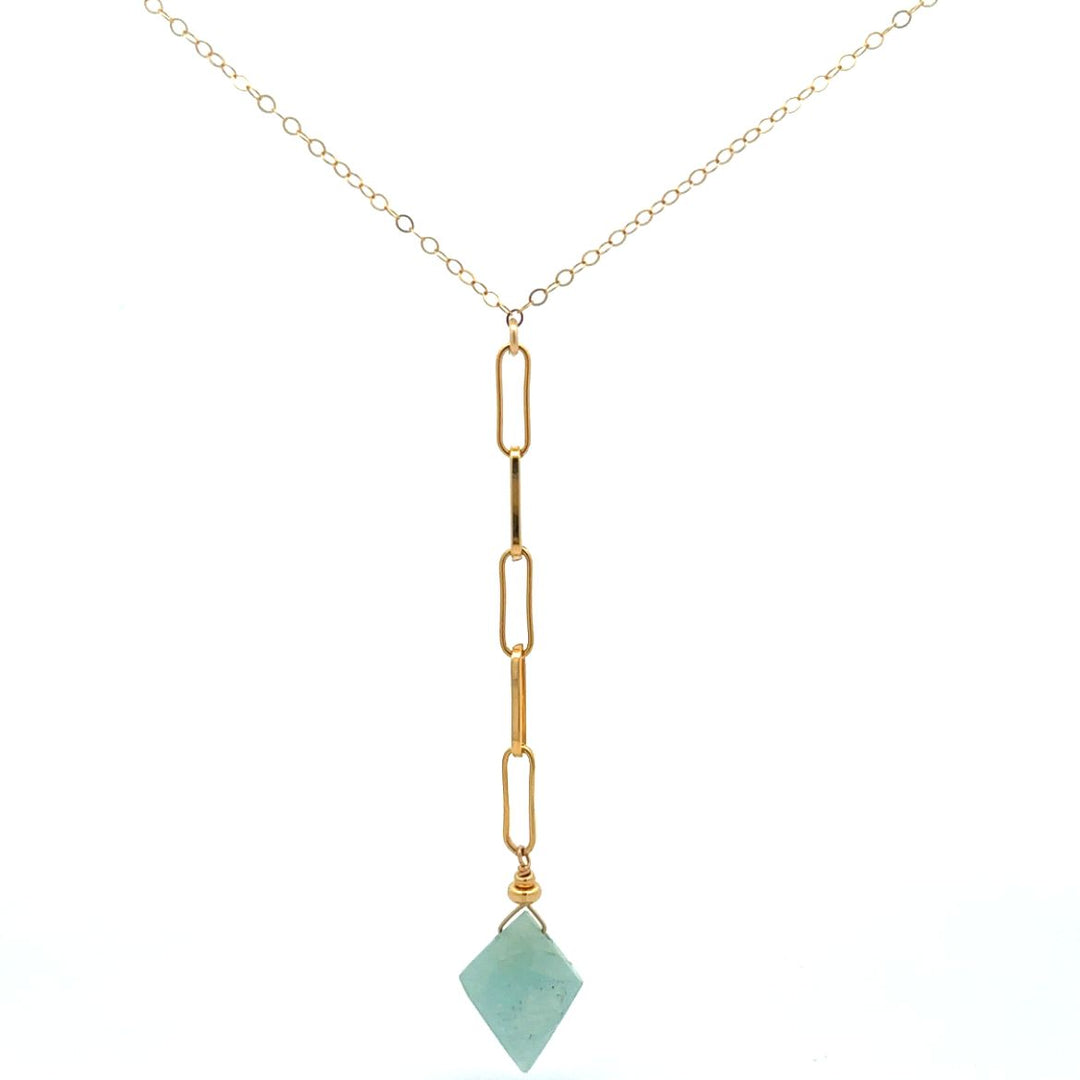 aegean - aquamarine lariat necklace - workshopunderground.com