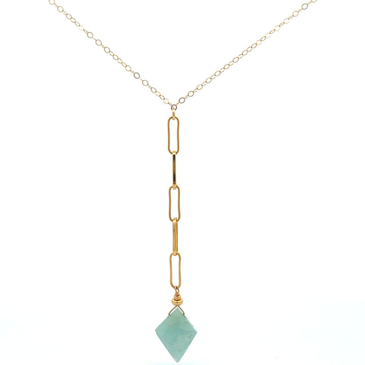 aegean - aquamarine lariat necklace - workshopunderground.com