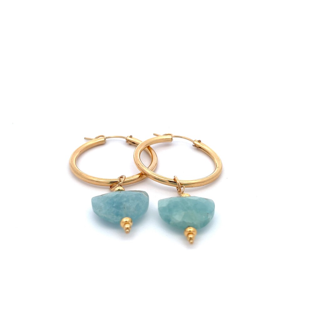 aegean - crescent aquamarine hoop earrings - workshopunderground.com